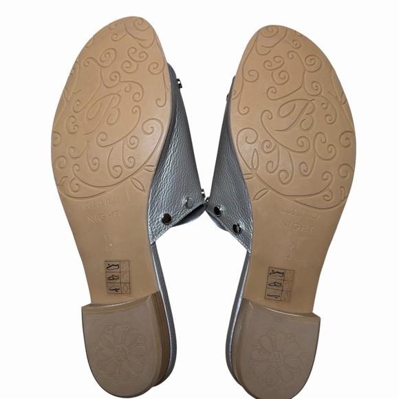 Brighton Womens Night Zinc Leather Studded Slide Sandals Size 9M Made In Italy - Picture 10 of 16
